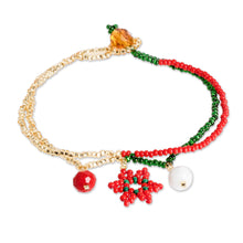 Load image into Gallery viewer, Christmas Star Pendant Bracelet with Crystal and Glass Beads - Christmas Star | NOVICA