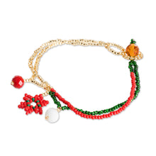 Load image into Gallery viewer, Christmas Star Pendant Bracelet with Crystal and Glass Beads - Christmas Star | NOVICA