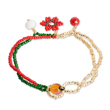 Load image into Gallery viewer, Christmas Star Pendant Bracelet with Crystal and Glass Beads - Christmas Star | NOVICA