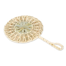 Load image into Gallery viewer, Decorative & Utilitarian Palm Fiber Fan Hand-Woven in Mexico - Breezy Style | NOVICA