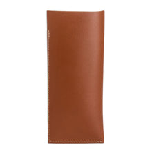 Load image into Gallery viewer, Handcrafted Unlined Brown Leather Glasses Case with Open Top - A Glance at Sophistication | NOVICA