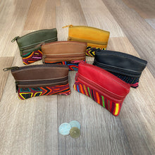 Load image into Gallery viewer, Handcrafted Assorted Mola-Themed Leather Coin Purse - Jungle Wealth | NOVICA