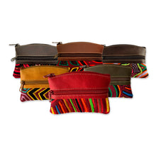 Load image into Gallery viewer, Handcrafted Assorted Mola-Themed Leather Coin Purse - Jungle Wealth | NOVICA