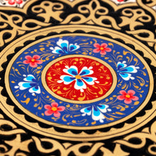 Load image into Gallery viewer, Traditional Floral and Leafy Painted Brass Wall Art - Bukhara Souls | NOVICA