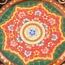 Load image into Gallery viewer, Hand-Carved Floral Walnut Wood Wall Art in Green - Uzbekistan Eden in Green | NOVICA