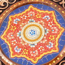 Load image into Gallery viewer, Hand-Carved Floral Walnut Wood Wall Art in Blue - Uzbekistan Eden in Blue | NOVICA
