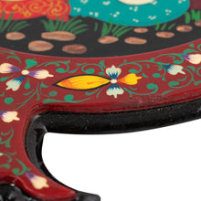 Load image into Gallery viewer, Hand-Painted Walnut Wood Wall Accent with Musician Couple - Pomegranate Musicians | NOVICA