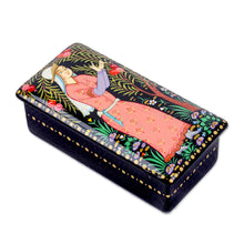 Load image into Gallery viewer, Handcrafted Painted Walnut Wood Jewelry Box from Uzbekistan - Pomegranate Blessing | NOVICA