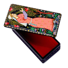 Load image into Gallery viewer, Handcrafted Painted Walnut Wood Jewelry Box from Uzbekistan - Pomegranate Blessing | NOVICA