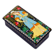 Load image into Gallery viewer, Handmade Painted Walnut Wood Jewelry Box from Uzbekistan - Pomegranate Beauty | NOVICA