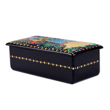 Load image into Gallery viewer, Handmade Painted Walnut Wood Jewelry Box from Uzbekistan - Pomegranate Beauty | NOVICA