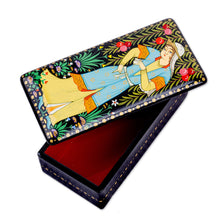 Load image into Gallery viewer, Handmade Painted Walnut Wood Jewelry Box from Uzbekistan - Pomegranate Beauty | NOVICA