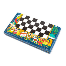 Load image into Gallery viewer, Handcrafted Painted Walnut Wood Chess Set in Teal - Teal Bukhara Folklore | NOVICA