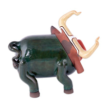 Load image into Gallery viewer, Bull Ceramic Figurine Made & Painted by Hand in Uzbekistan - Funky Bull | NOVICA