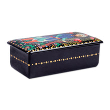 Load image into Gallery viewer, Traditional Painted Walnut Wood Jewelry Box from Uzbekistan - Pomegranate Gallantry | NOVICA