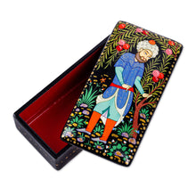 Load image into Gallery viewer, Traditional Painted Walnut Wood Jewelry Box from Uzbekistan - Pomegranate Gallantry | NOVICA