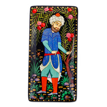 Load image into Gallery viewer, Traditional Painted Walnut Wood Jewelry Box from Uzbekistan - Pomegranate Gallantry | NOVICA