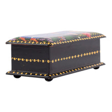 Load image into Gallery viewer, Classic Painted Walnut Wood Jewelry Box from Uzbekistan - Pomegranate Prosperity | NOVICA