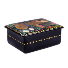 Load image into Gallery viewer, Handmade Black Walnut Wood Jewelry Box with Farmer in Yellow - Prosperous Harvest | NOVICA