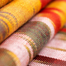 Load image into Gallery viewer, Multicolored Cotton Ikat Scarf Hand-Woven in Uzbekistan - Fergana Sunset | NOVICA
