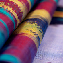 Load image into Gallery viewer, Handwoven Traditional Silk Scarf in a Cool Palette - Samarkand Renaissance in Blue | NOVICA