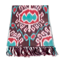 Load image into Gallery viewer, Handwoven Silk Scarf with Fringes and a Bright Palette - Serene Samarkand | NOVICA