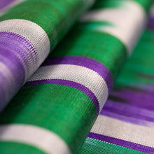 Load image into Gallery viewer, Handwoven Traditional Geometric Green Silk Shawl - Green Oasis | NOVICA