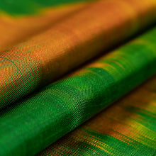 Load image into Gallery viewer, Handwoven Traditional Green and Yellow Silk Shawl - Green Bukhara | NOVICA