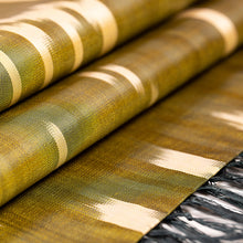 Load image into Gallery viewer, Handwoven Traditional Patterned Olive and Beige Silk Shawl - Uzbekistan Waterfall in Olive | NOVICA
