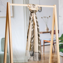 Load image into Gallery viewer, Handwoven Traditional Silk Shawl in Grey and Ivory Hues - Middle Cascade in Grey | NOVICA
