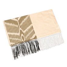 Load image into Gallery viewer, Handwoven Traditional Silk Shawl in Grey and Ivory Hues - Middle Cascade in Grey | NOVICA