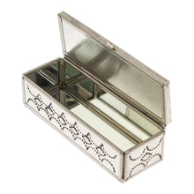 Load image into Gallery viewer, Repousse Talavera Tin and Ceramic Jewelry Box with Mirror - Talavera Mirage | NOVICA