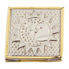 Load image into Gallery viewer, Handcrafted Eclipse-Themed Tin Hand Mirror from Mexico - Eclipse Mirage | NOVICA