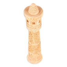 Load image into Gallery viewer, Hand-Carved Walnut Wood Statuette of Kalyan Minaret Tower - Great Minaret Tower | NOVICA