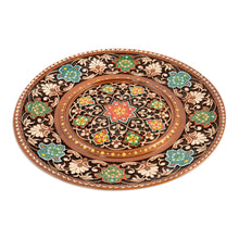 Load image into Gallery viewer, Hand-Carved Traditional Painted Floral Walnut Wood Wall Art - Memories of a Paradise | NOVICA