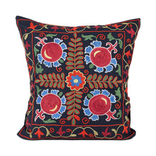 Load image into Gallery viewer, Pomegranate Embroidered Cotton Cushion Cover - Pomegranate Nights | NOVICA