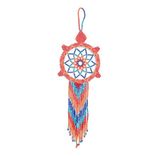 Load image into Gallery viewer, Handcrafted Red and Blue Glass Beaded Dreamcatcher - Festive Dreams | NOVICA