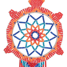 Load image into Gallery viewer, Handcrafted Red and Blue Glass Beaded Dreamcatcher - Festive Dreams | NOVICA