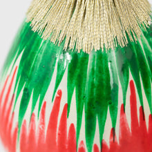 Load image into Gallery viewer, Set of 3 Hand-Painted Green and Red Ikat Gourd Ornaments - Ikat Eve in Green | NOVICA