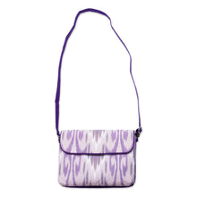 Load image into Gallery viewer, Traditional Ikat Purple Sling Bag with Removable Strap - Purple Convenience | NOVICA