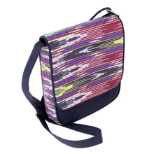 Load image into Gallery viewer, Colorful Ikat Messenger Bag with Adjustable Strap - Colorful Glee | NOVICA