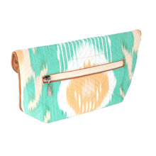 Load image into Gallery viewer, Ikat Cotton Sling Bag in Tan and Aqua with Removable Strap - Dreamy Vibes | NOVICA