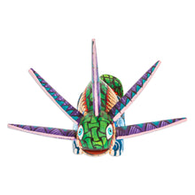 Load image into Gallery viewer, Wood Alebrije Axolotl Figurine Painted in Green and Blue - Jungle Axolotl | NOVICA