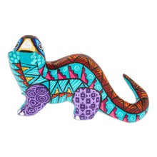 Load image into Gallery viewer, Iris Copal Wood Alebrije Otter Figurine Painted by Hand - The Water Spirit in Iris | NOVICA