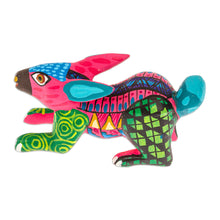 Load image into Gallery viewer, Hand-Painted Copal Wood Alebrije Rabbit Figurine in Carmine - Carmine Rabbit | NOVICA