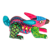 Load image into Gallery viewer, Hand-Painted Copal Wood Alebrije Rabbit Figurine in Carmine - Carmine Rabbit | NOVICA