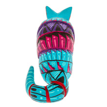 Load image into Gallery viewer, Painted Alebrije Copal Wood Figurine of Aquamarine Armadillo - Mexico's Protector | NOVICA
