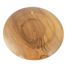 Load image into Gallery viewer, Traditional Floral Hand-Painted Round Walnut Wood Wall Art - Flowers of the Black Sea | NOVICA