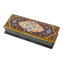 Load image into Gallery viewer, Hand-Painted Walnut Wood Jewelry Box with Velvet Lining - Palace of Blooms | NOVICA