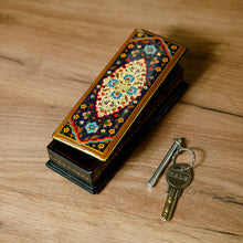Load image into Gallery viewer, Hand-Painted Walnut Wood Jewelry Box with Velvet Lining - Palace of Blooms | NOVICA